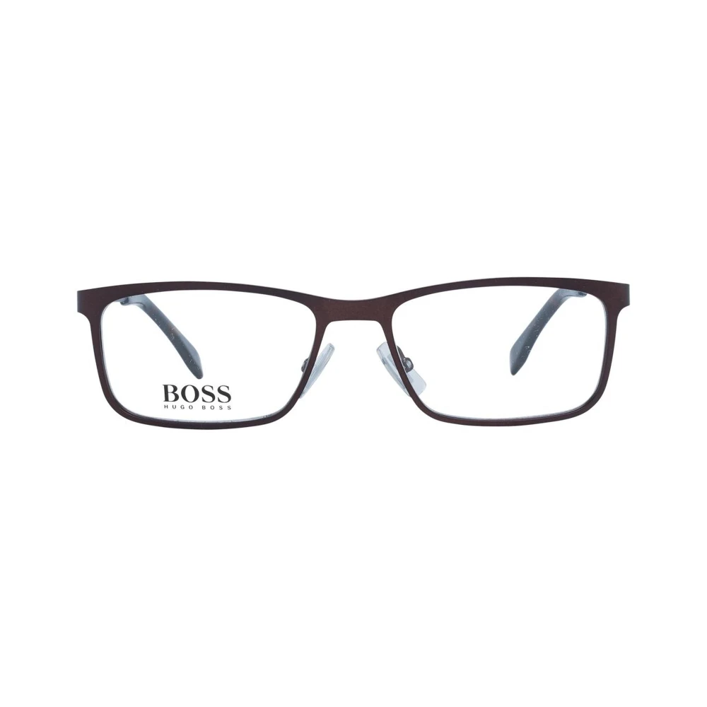 Hugo Boss Bruine Rechthoekige Optische Monturen met Demo Glazen Brown Heren