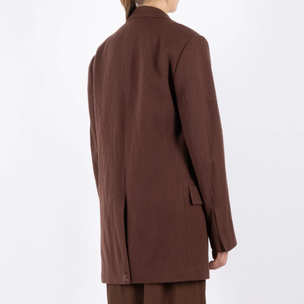 Dries Van Noten Bruine Wollen Blazer Brown Dames