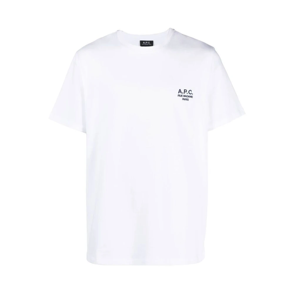 A.p.c. Logo-Print Katoenen T-Shirt White Heren