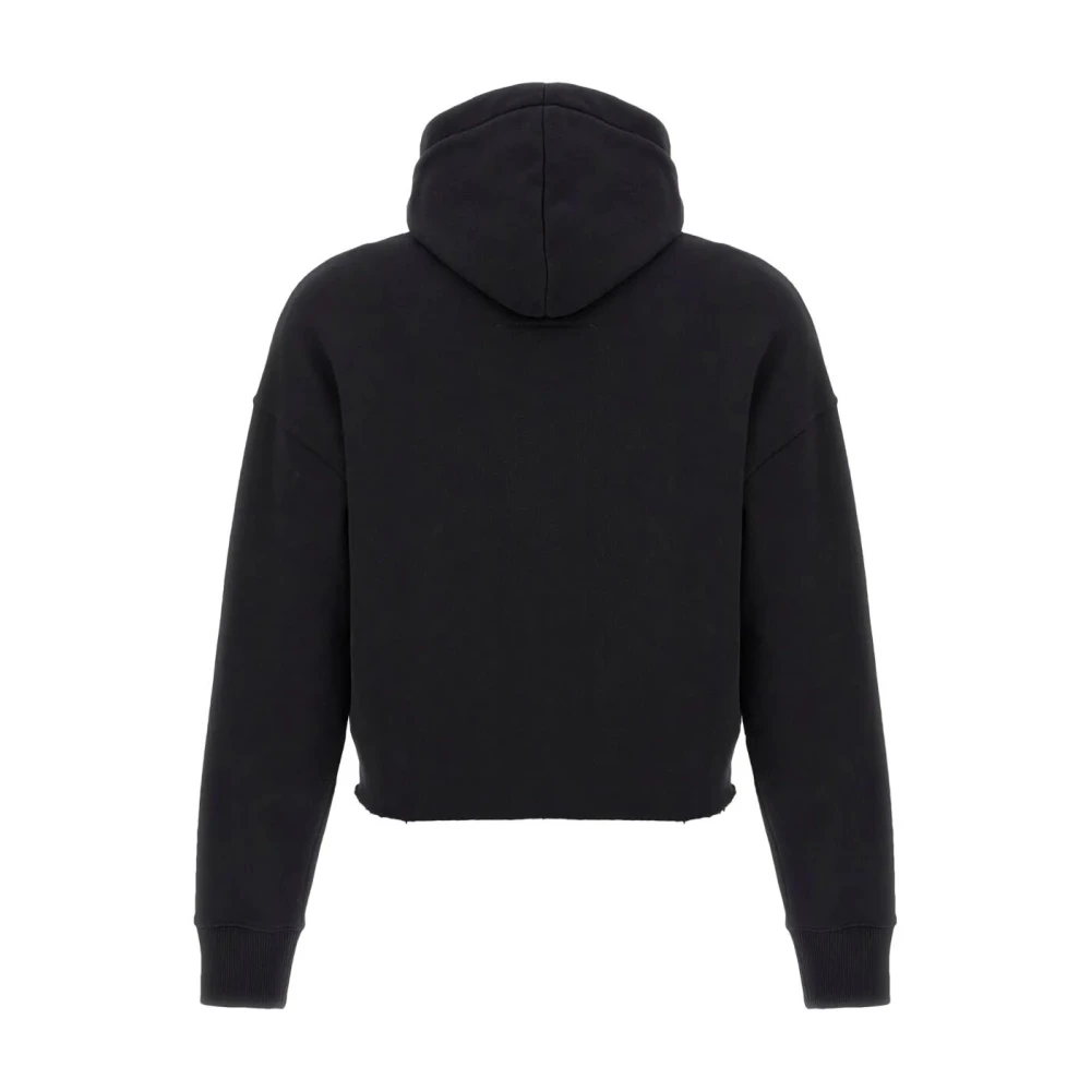 Givenchy Zwarte Hoodie Sweatshirt Voorzak Lange Mouwen Geribbelde Boorden Black Dames