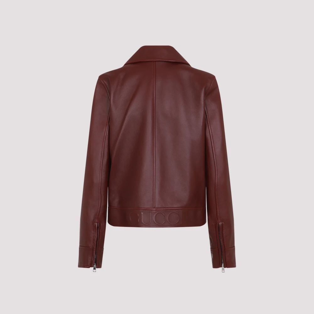 Gucci Biker Leren Jas Red Dames