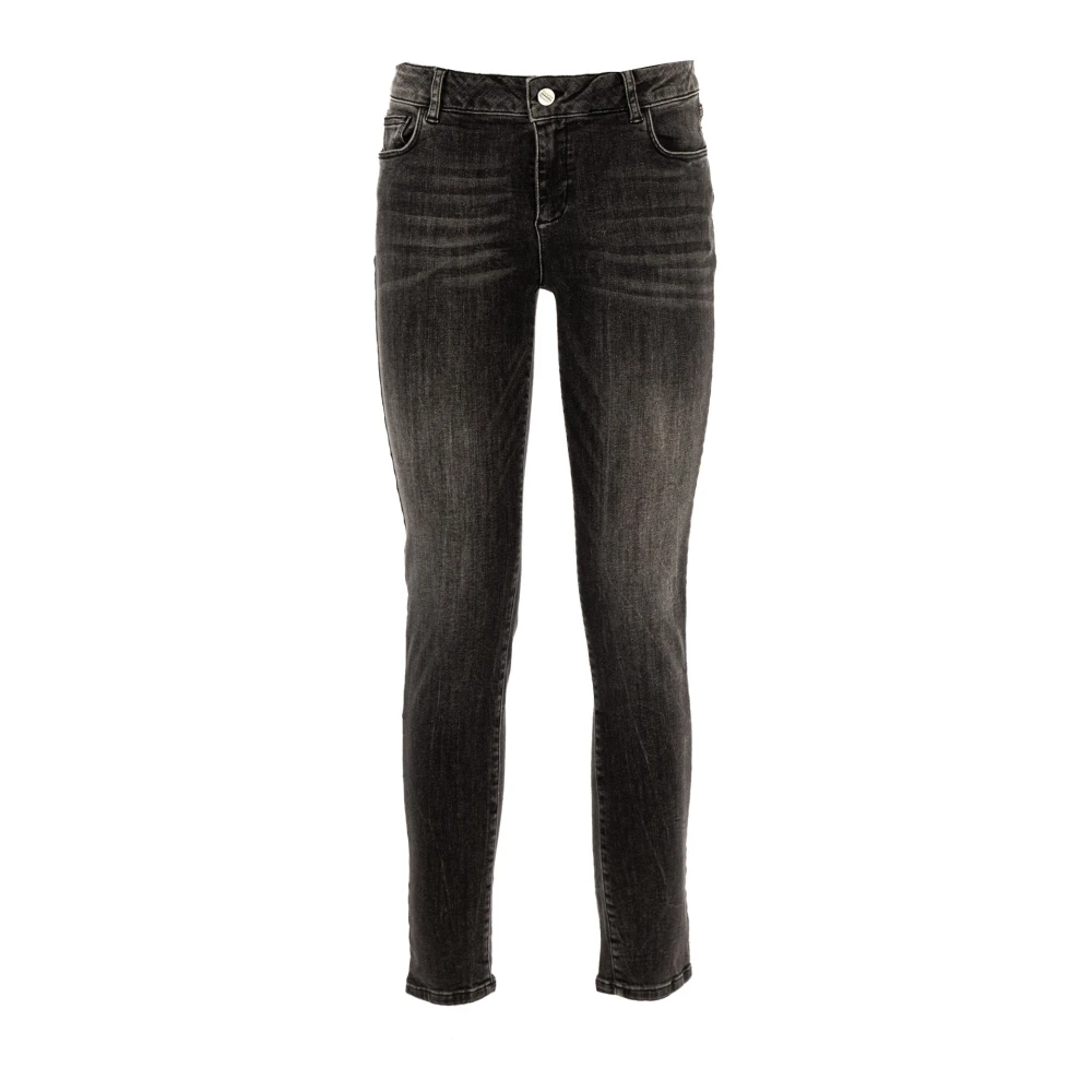 Fracomina Hoge taille zwarte skinny jeans Black Dames