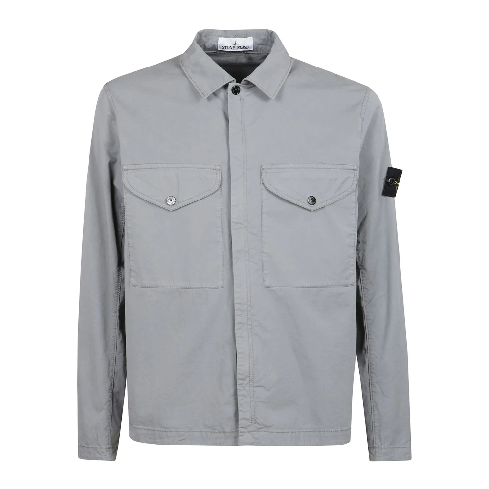 Stone Island Stilig Overshirt för Män Gray, Herr