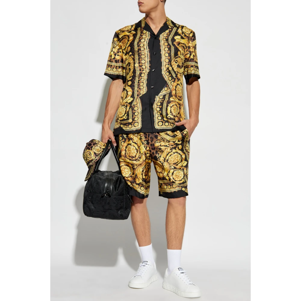 Versace Zijden Shorts Yellow Heren