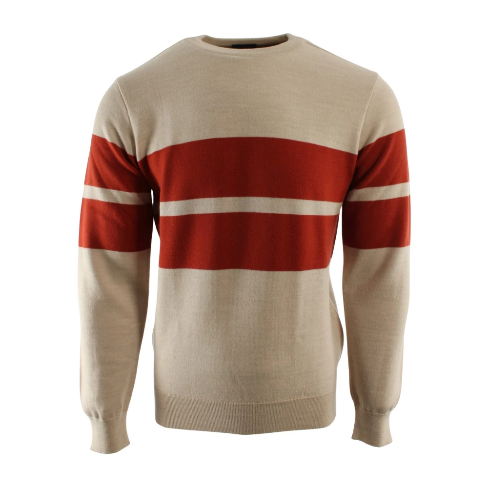 Paul & Shark Beige Crew Neck Jumper - Male - Round-Neck Knitwear - L - Knitwear