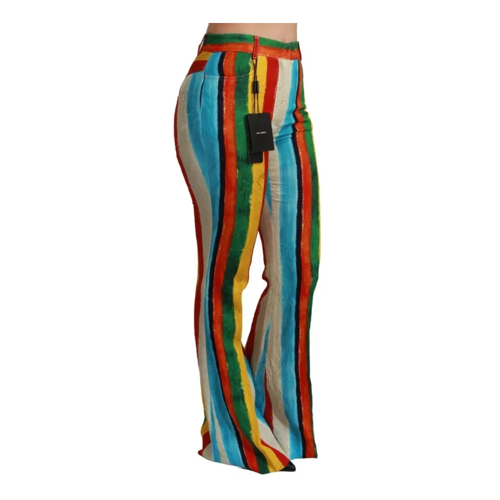 Dolce & Gabbana Gestreepte Hoge Taille Flare Broek Multicolor Dames