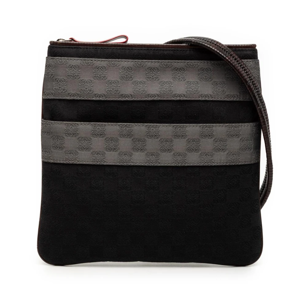 Loewe Pre-Owned Women's Black Pre-Owned Vintage Jacquard Monogram Crossbody Bag