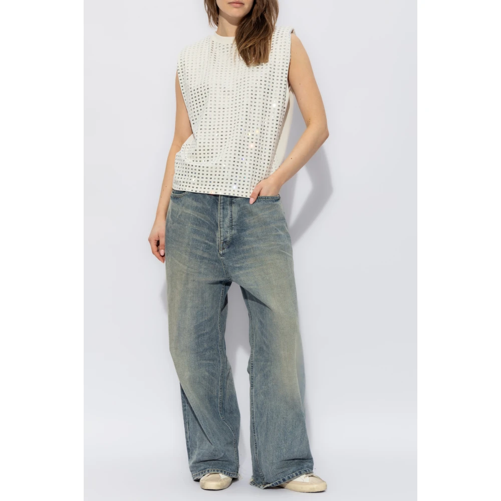 Golden Goose Top met Appliqués White Dames
