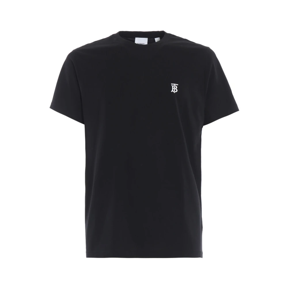 Burberry Men's Black Embroidered Logo T-Shirt