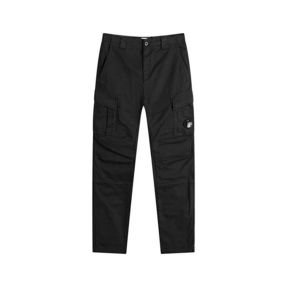 C.p. Company Men's Black Straight Trousers, Xl, Lens Cargo Trousers