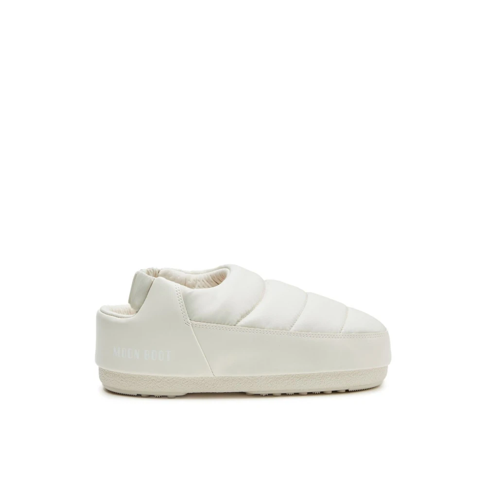 Moon Boot Men's Cream Logo Mules Sandals Rubber Sole