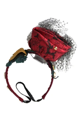 Rött Silke Crystal Logo Diadem Hårband