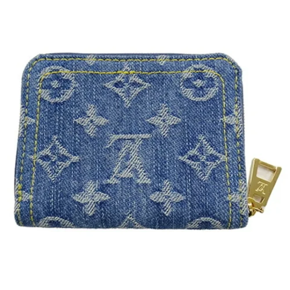 Louis Vuitton Vintage Pre-owned Denim wallets Blue Dames