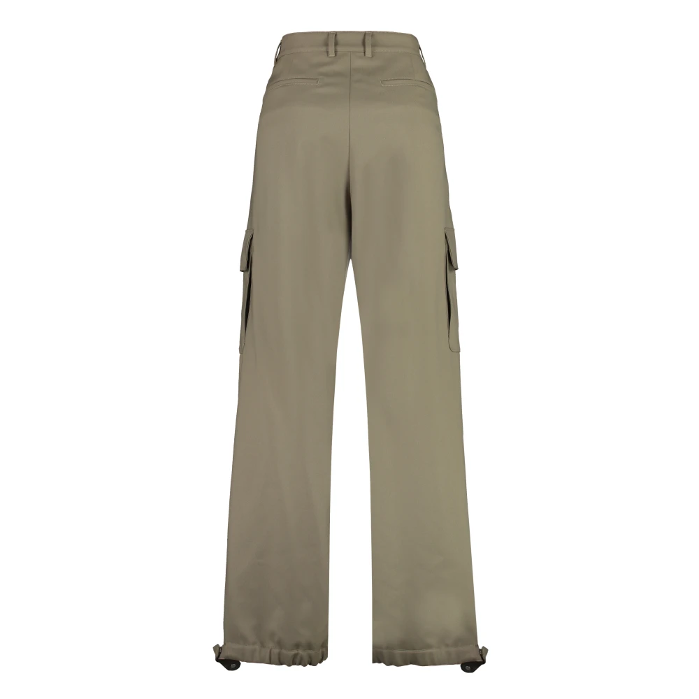 Off White Cargo Broek van Technische Stof Beige Dames