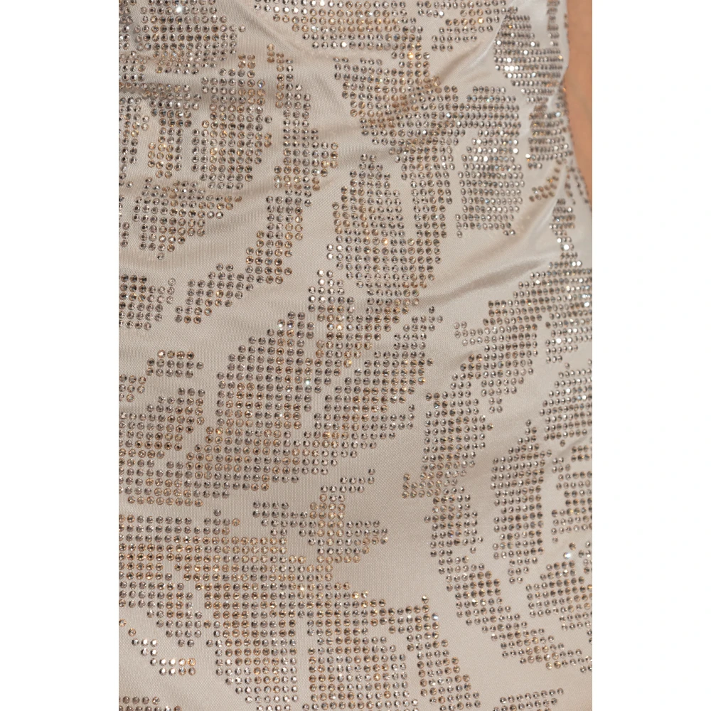 Versace Jurk met glinsterende pailletten Beige Dames