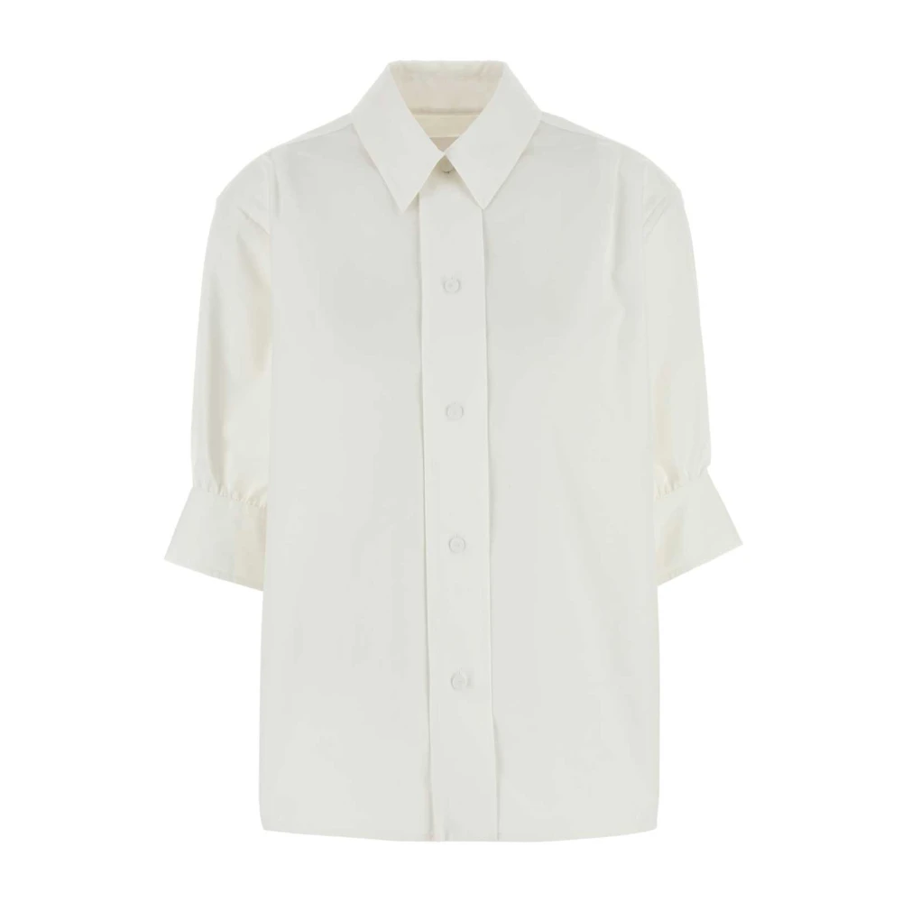 Jil Sander Witte Poplin Overhemd Klassieke Stijl White Dames
