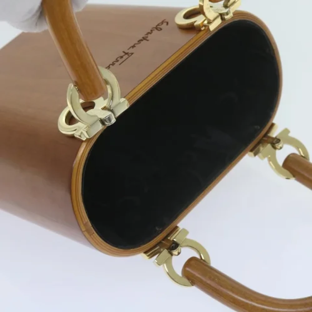 Salvatore Ferragamo Pre-owned Fabric handbags Brown Dames