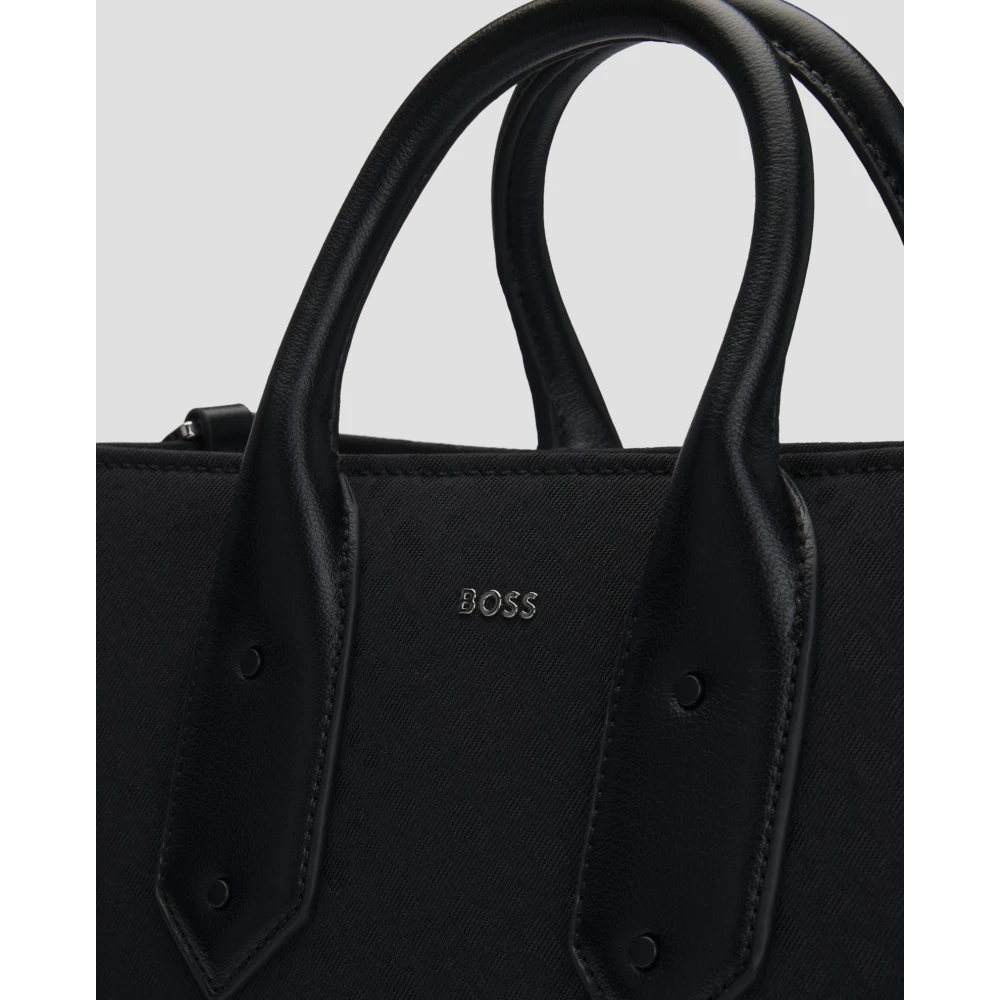 Hugo Boss Elegante Tote Tas met Monogramdetails Black Dames