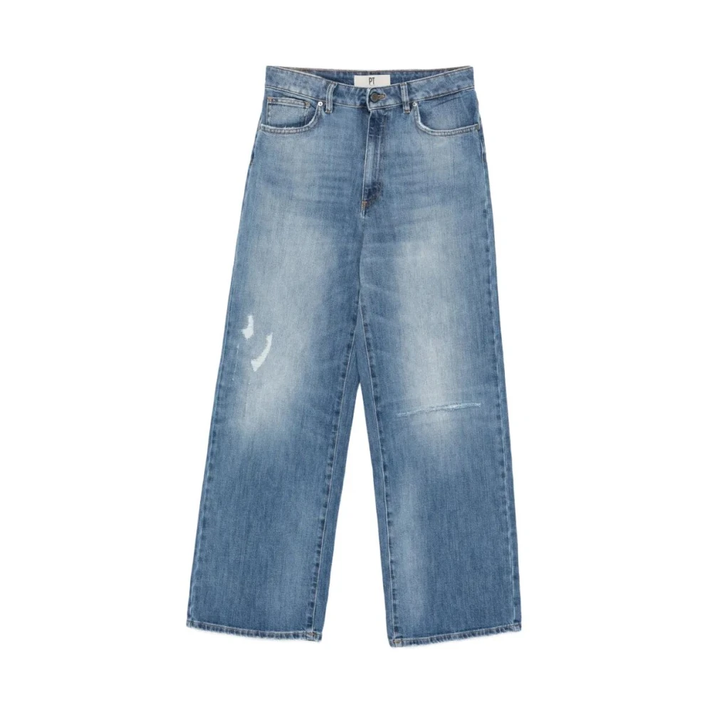 Pt Torino Women's Blue Wide Jeans, W29, Miley Jeans
