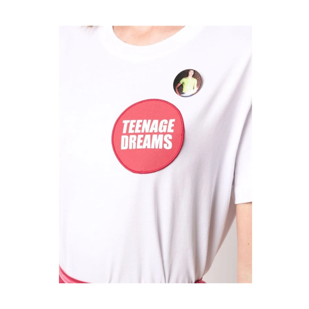 Raf Simons Teenage Dreams Patch Katoenen T-Shirt White Dames
