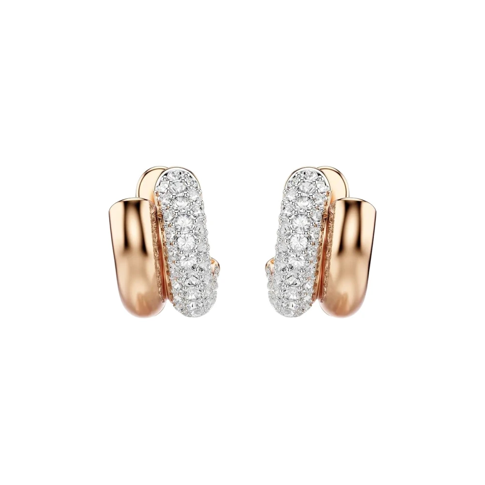 Swarovski Dextera Kreolen, Rundschliff, Mini, 18K Roségoldbeschichtet Weiß - Bild 3