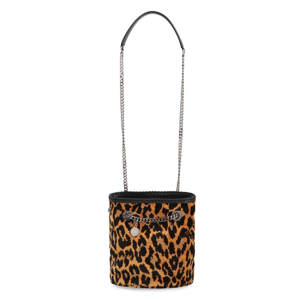 Stella Mccartney Luipaardprint Bucket Tas met Ketting Brown Dames