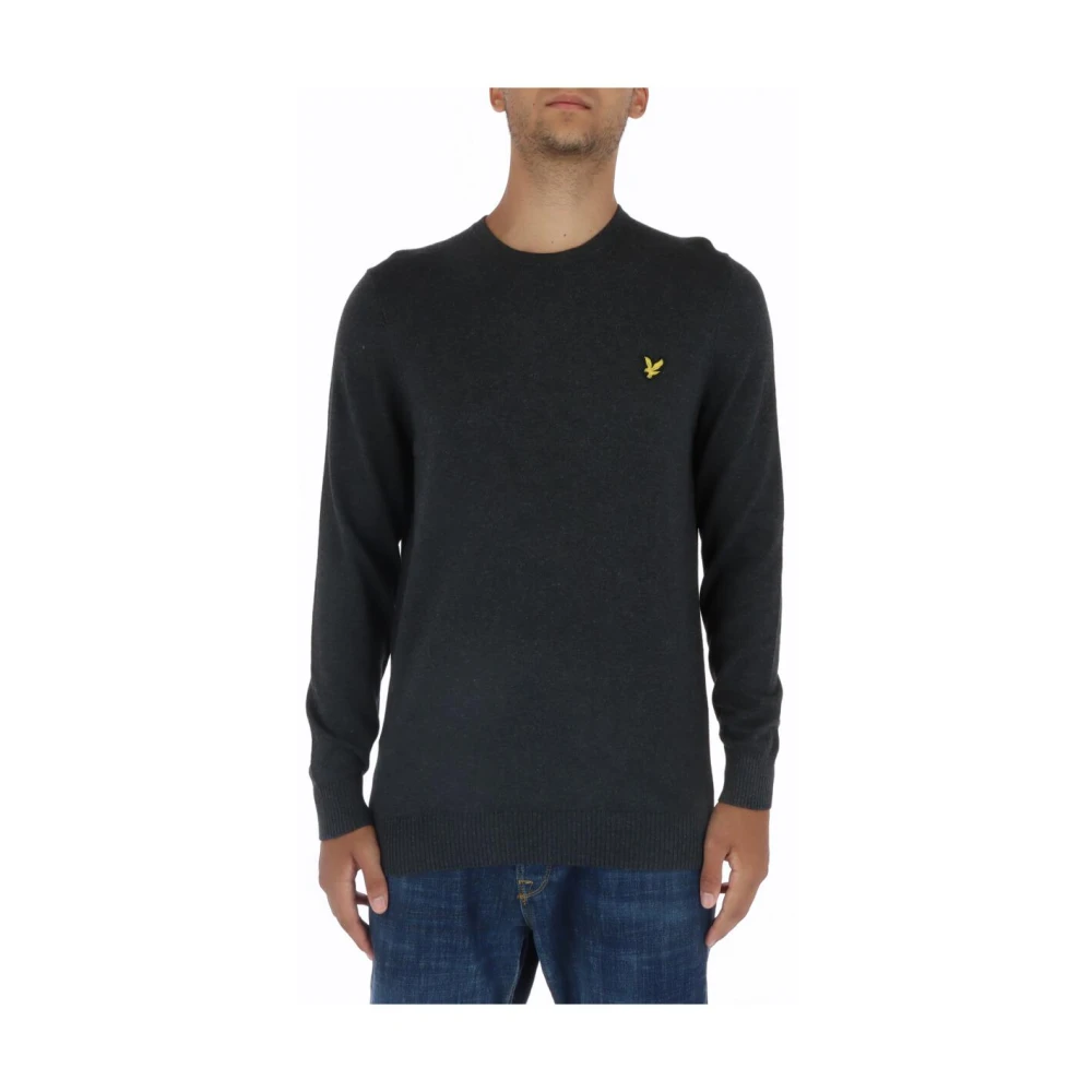 Lyle & Scott Men's Gray Round-Neck Knitwear, S, Crew Neck Jumper