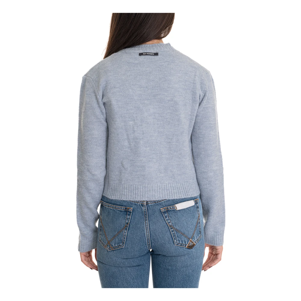 Roy Roger's Stijlvol Gebreid Vest Blue Dames