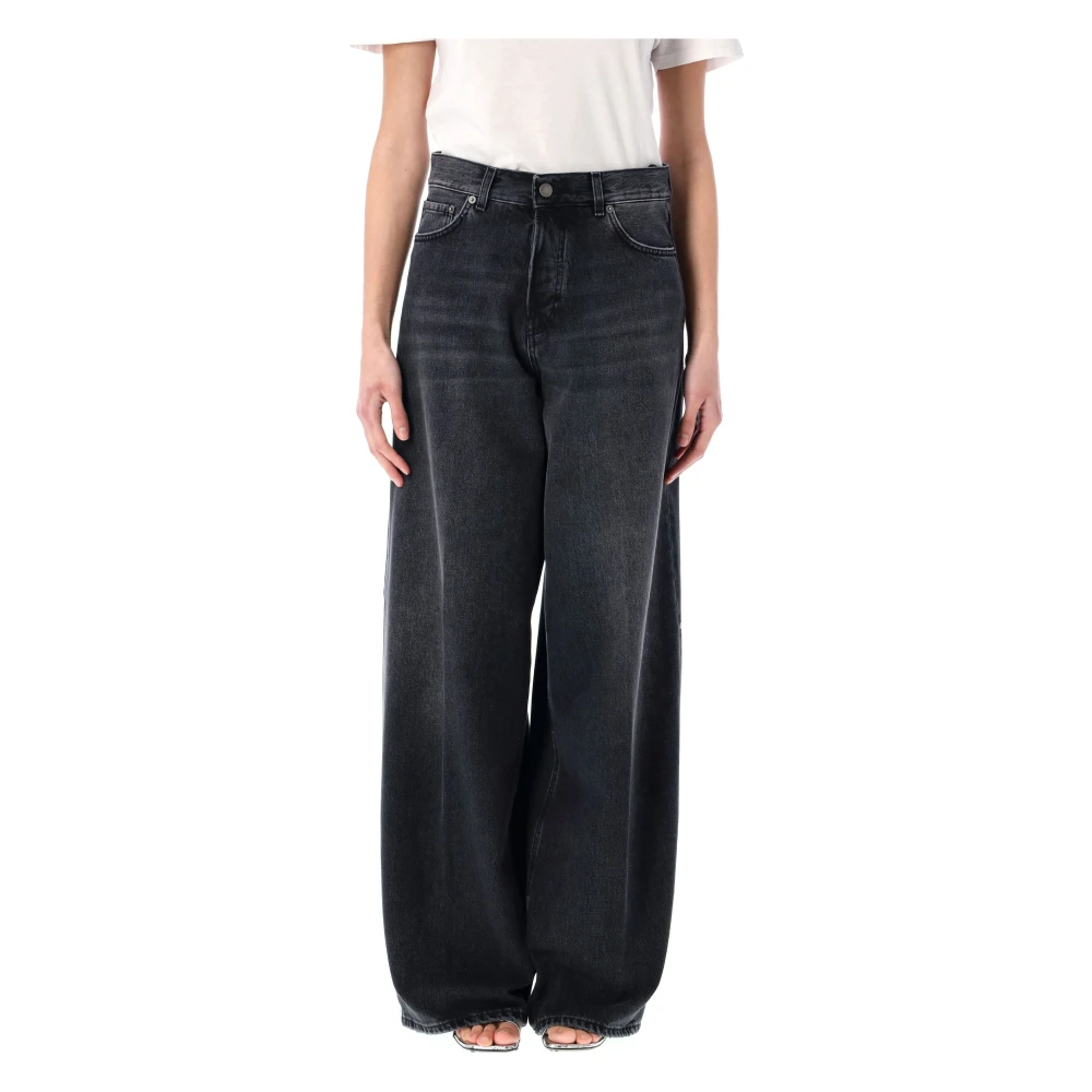 Haikure Zwarte Wijde Pijpen Denim Jeans Black Dames