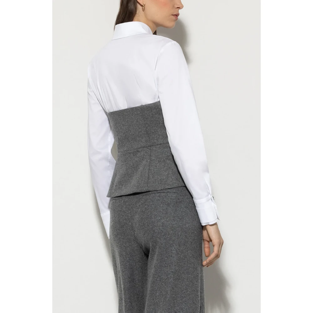 LUISA CERANO Grijze wollen flanellen korsettop Gray Dames