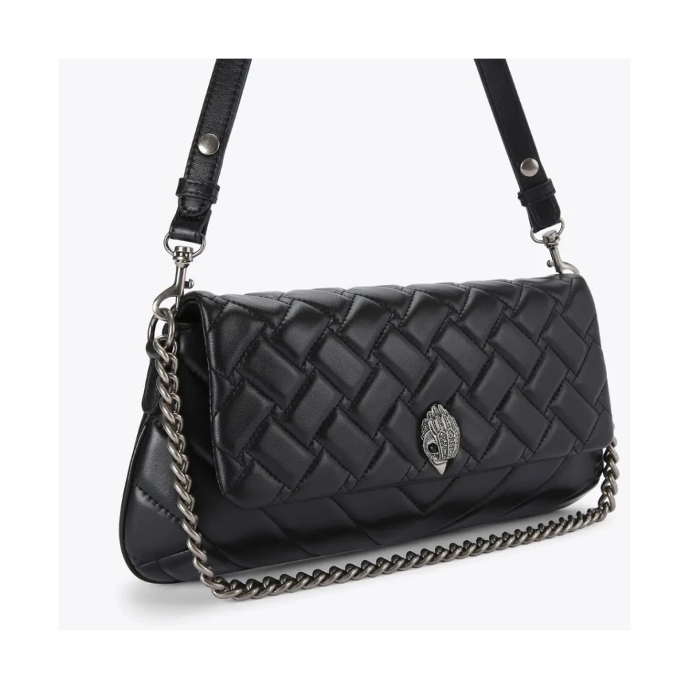 Kurt Geiger Leren Schoudertas Lang Model Black Dames