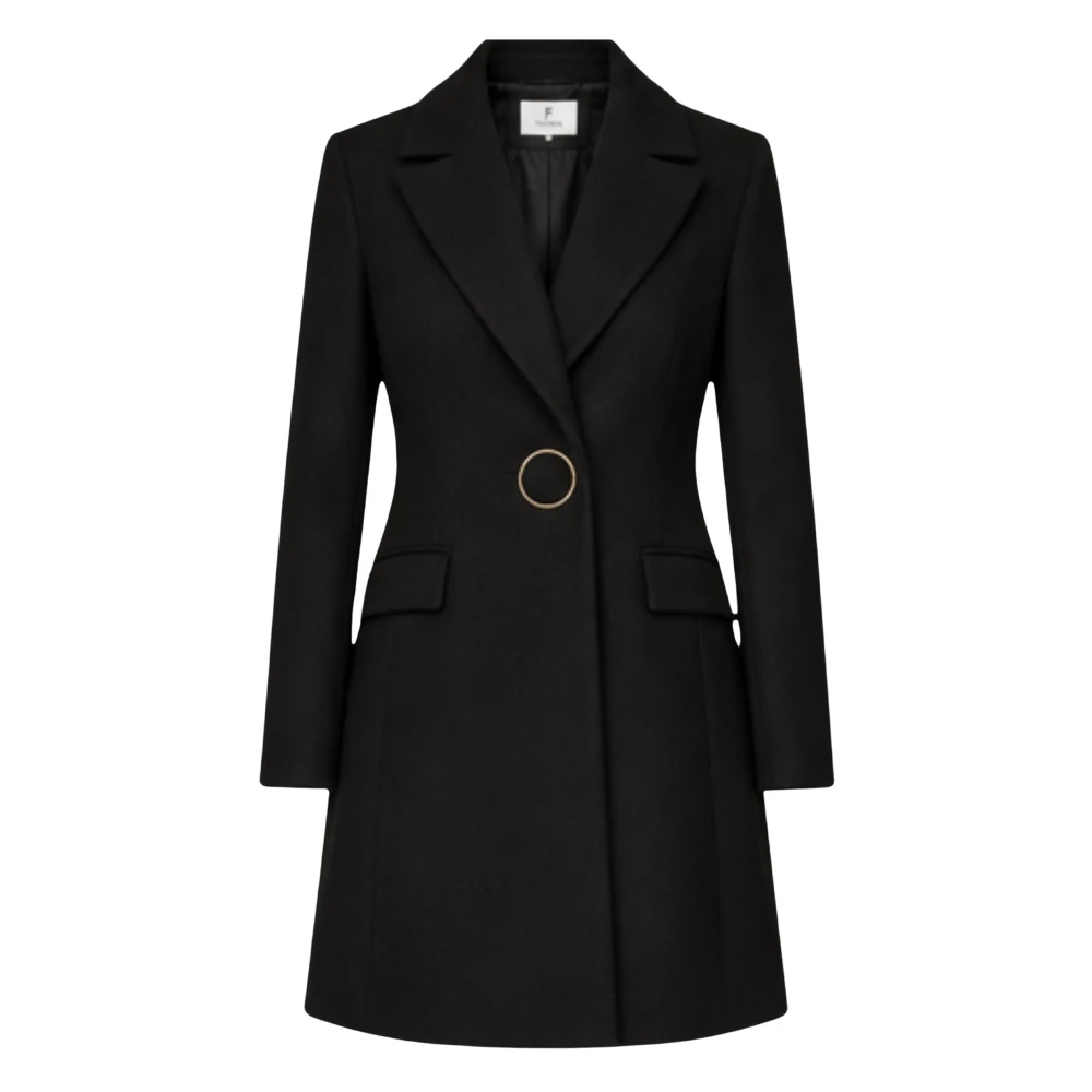 Fracomina Donna Nero Cappotti, S, New,