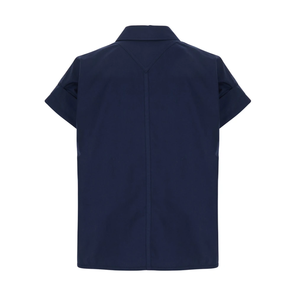 LOW Classic Blauwe Shirt met Puntkraag van Katoen Vrouw Blue Dames