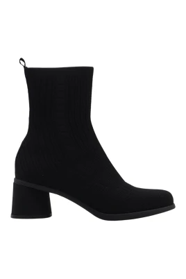 Svarta stretchiga ankelboots