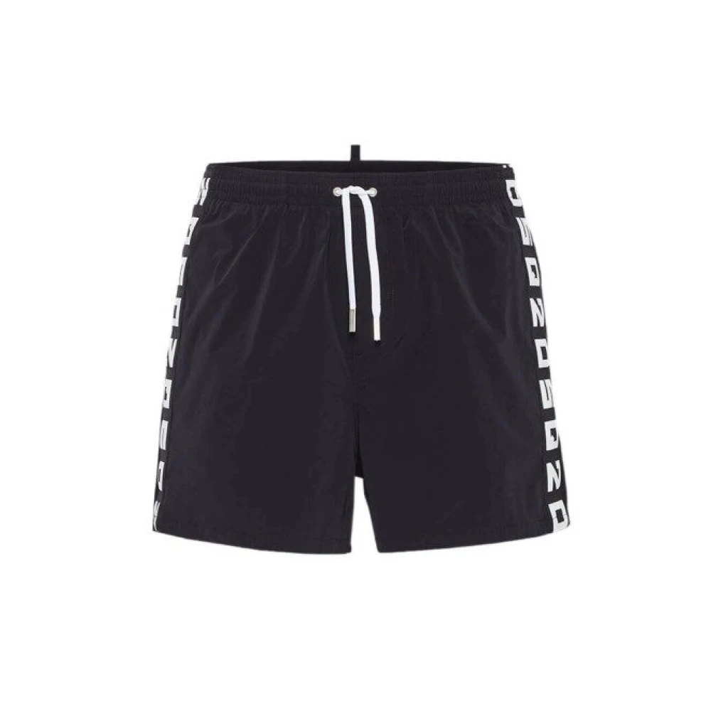 Dsquared2 Men's Black Boxer Midi - Beachwear - 2XS - Swimwear