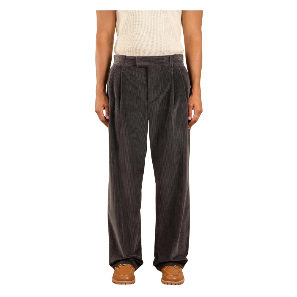 Drole de Monsieur Ribfluwelen Golfbroek DGR Donkergrijs Gray Heren