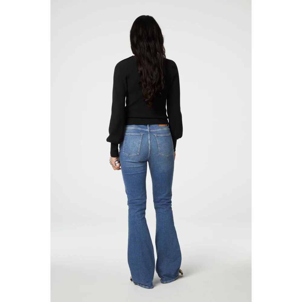 Fabienne Chapot Flare Pijp Denim Broek Blue Dames