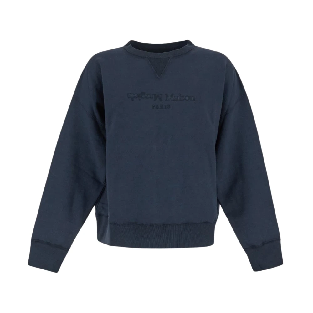 Maison Margiela Vintage Katoenen Sweatshirt met Geborduurd Logo Blue Heren