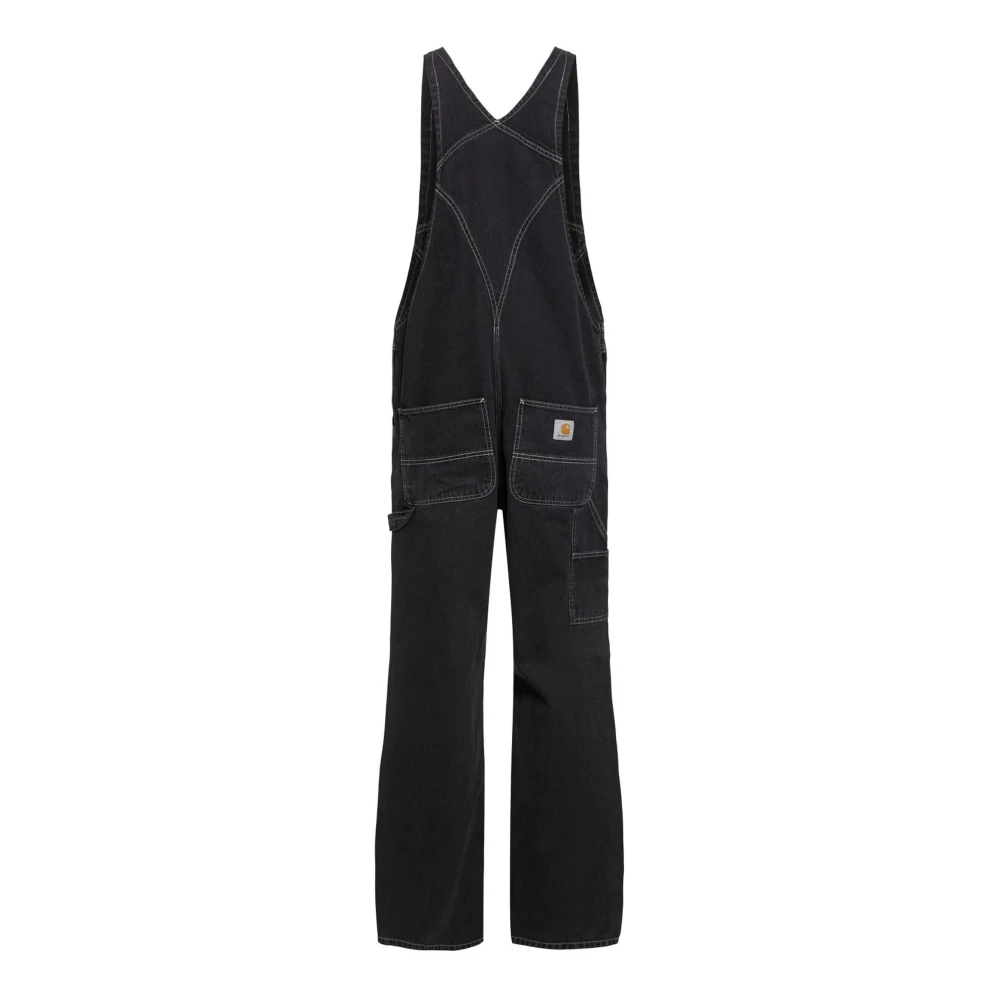 Carhartt WIP Zwarte Denim Salopette Jurk Black Heren