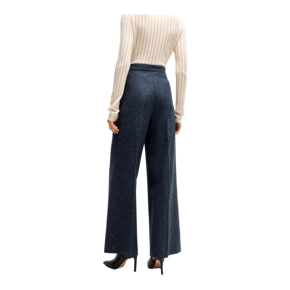 Hugo Boss Blauwe Broek van Wolmix Tupita Model Blue Dames