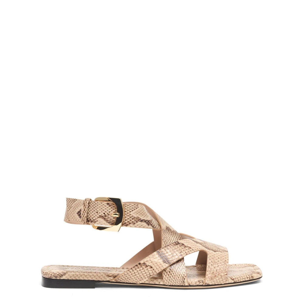 Stuart Weitzman Women's Beige Flat Sandals, 8 Uk, Sai Sandal