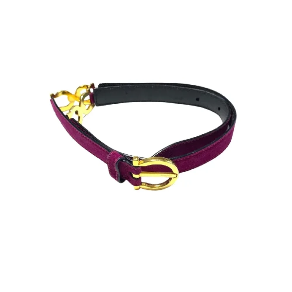 Salvatore Ferragamo Pre-owned Leather belts Purple Dames