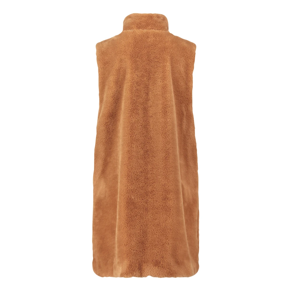 Betty Barclay Pluizige Casual Jas met Opstaande Kraag Brown Dames