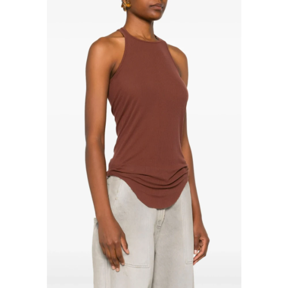 Rick Owens Geribbelde Tanktop Brown Dames