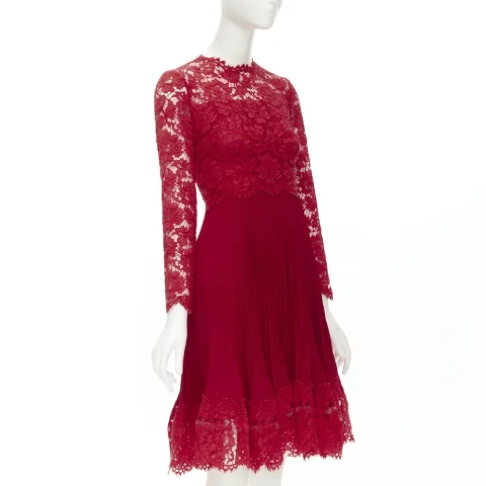 Valentino Vintage Pre-owned Silk dresses Red Dames