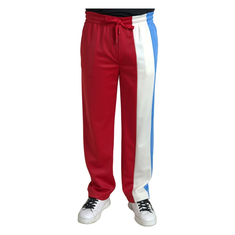 Dolce & Gabbana Elegante Gestreepte Sweatpants met Koord Multicolor Heren