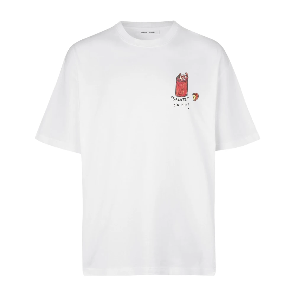 Samsøe Scandinavische Stijl T-Shirt White Heren