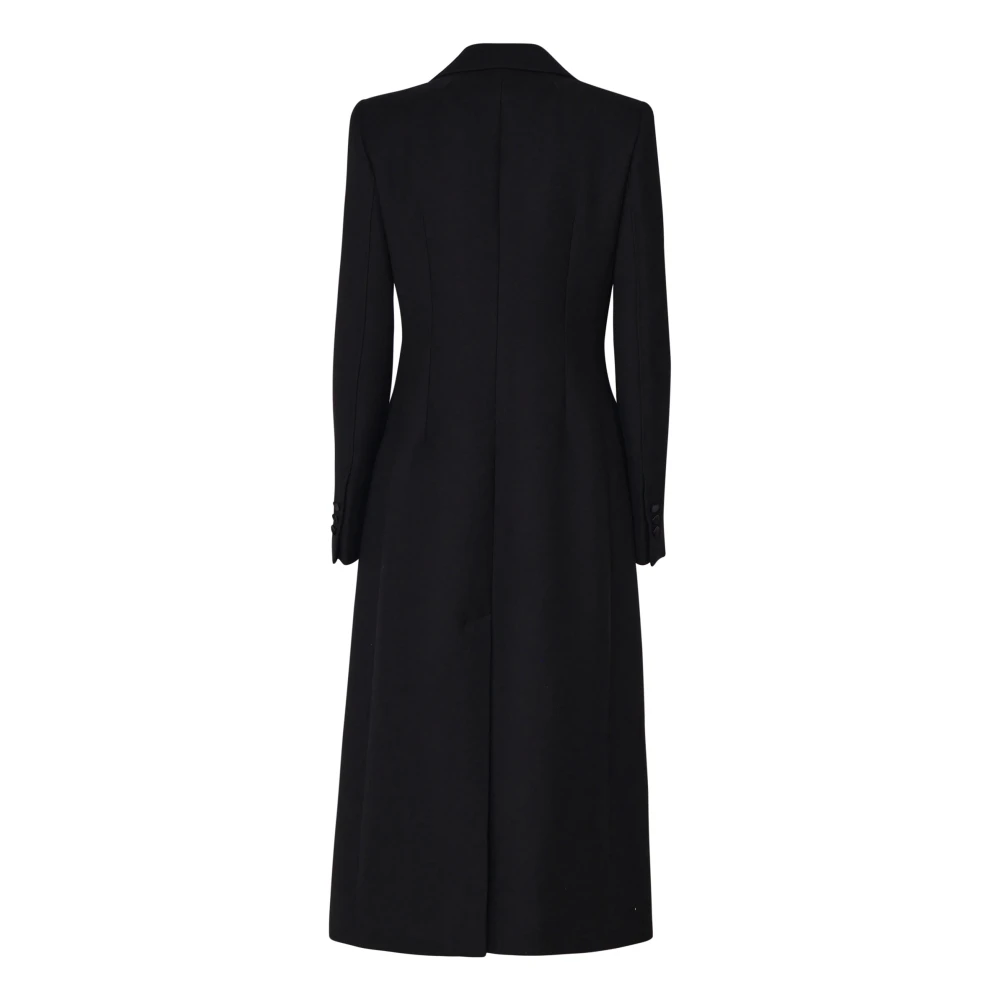 Dolce & Gabbana Zwarte Wollen Jas Met Voorknoopsluiting Black Dames