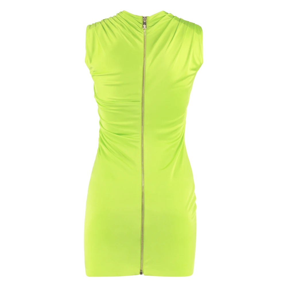 Versace Gedrapeerde Viscose Jurk Green Dames