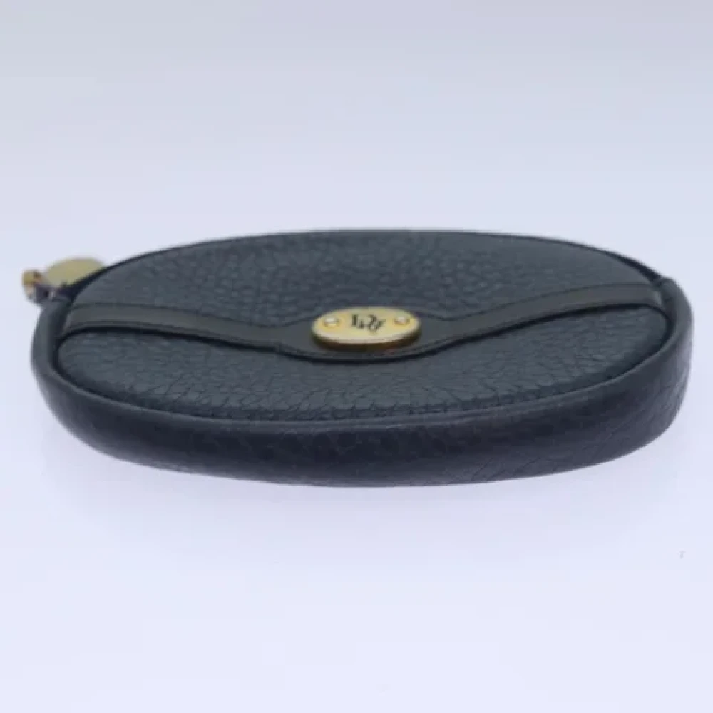 Dior Vintage Pre-owned Leather wallets Blue Dames